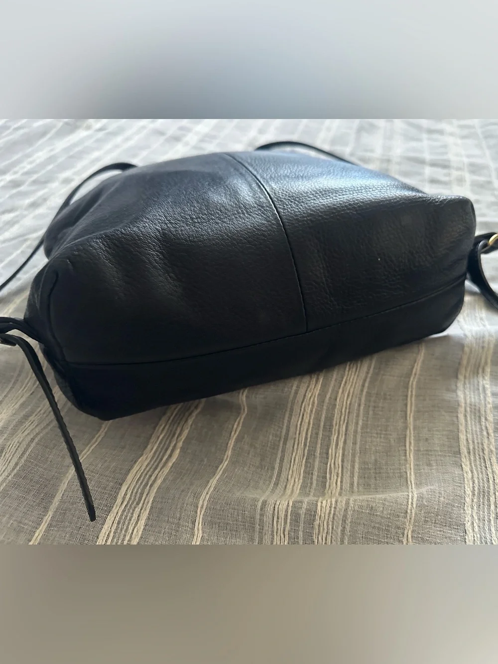 MARGOT New York Black Leather Camille Convertible Backpack